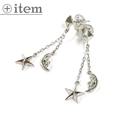 月と星が揺れるカジュアルピアス