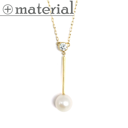 バーデザインのモダンなパールネックレス