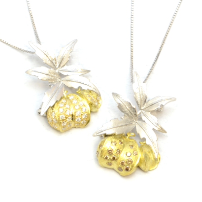 風船葛のペンダントネックレス