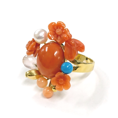 花束イメージの存在感リング