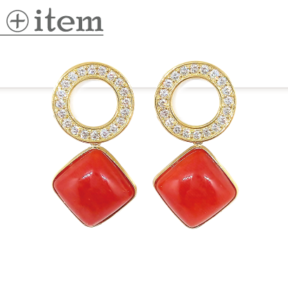 サークルダイヤとスクエア珊瑚のコントラスト！