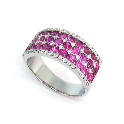 トランプ風の幅広一文字リング